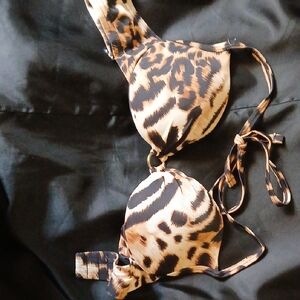 Leopard Print Bikini Top